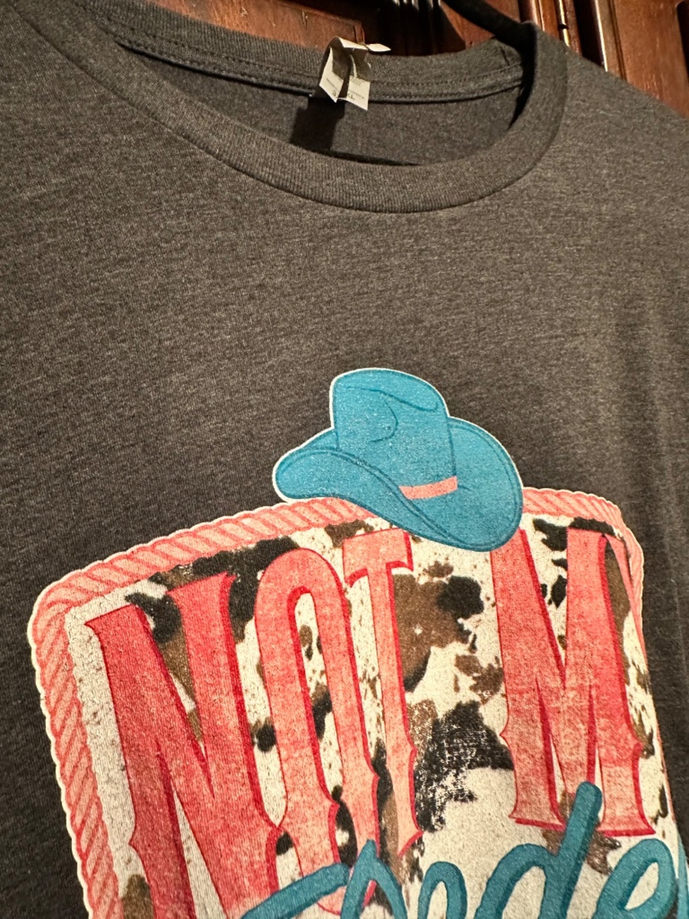Western NOT MY RODEO NOT MY BULL size 3X t-shirt 3XL - Picture 3 of 5